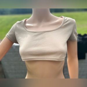 Tan crop top -Small